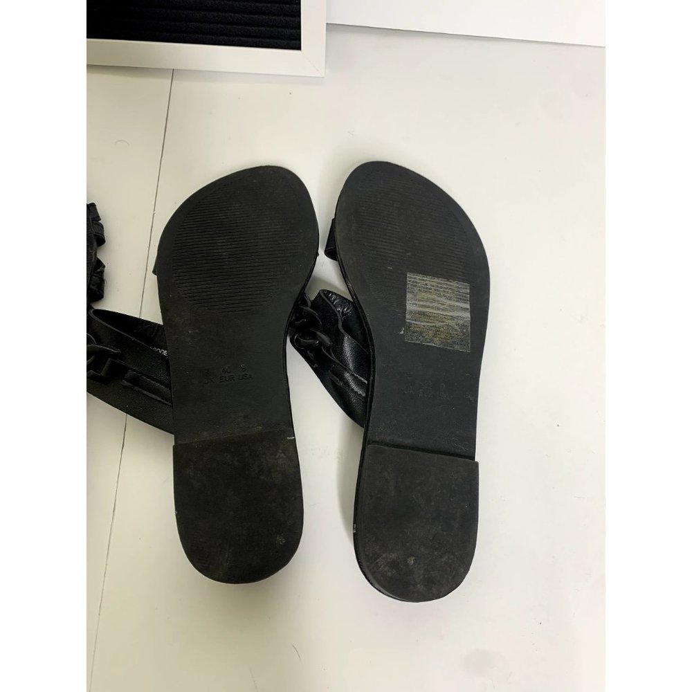 Women's Black Flat Summer Sandals Lot of 2 Size 9 - Picture 4 of 8